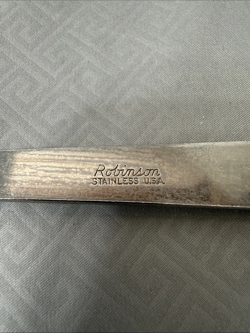 Vtg Robinson Knife Co Wood Handle Stainless Steel Serving Spoons Set of 2  USA